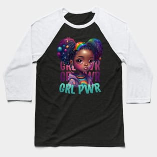 GRL PWR Cute Black Girl Power Women Empower Baseball T-Shirt